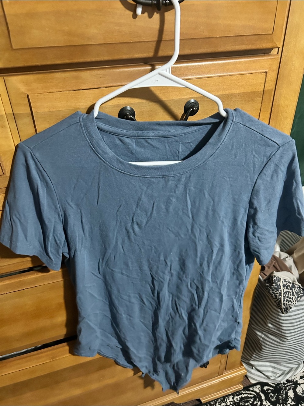 Women's Blue Short-Sleeve Crewneck Top